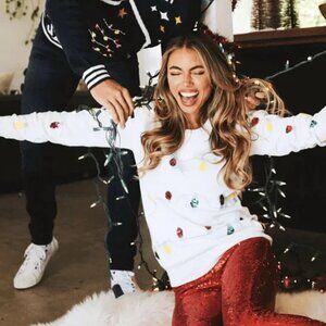 NWT Tipsy Elves Womens Ugly Christmas Sweater Sequin Lights Tinsel Tangle 3X